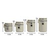 Hds Trading 4 Piece Ceramic Canisters with Easy Open AirTight Clamp Top Lid and Wooden Spoons, Beige ZOR95961